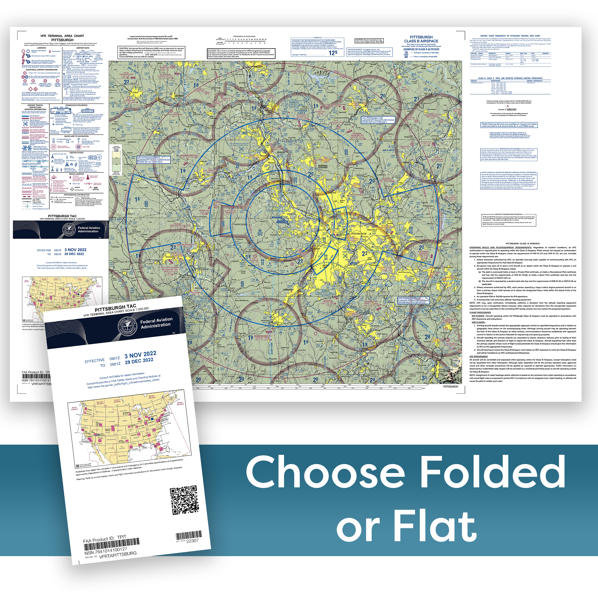 FAA Chart VFR TAC PITTSBURGH (Current Edition) 2023