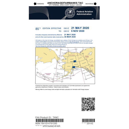 FAA Chart: VFR TAC ANCHORAGE (Current Edition) 2023