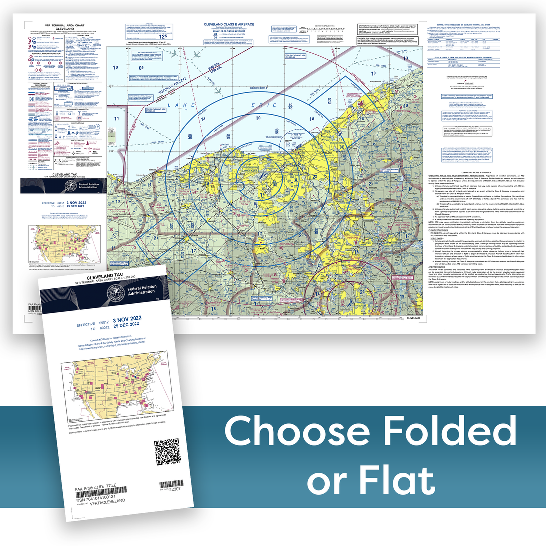 FAA Chart: VFR TAC CLEVELAND (Current Edition) 2023